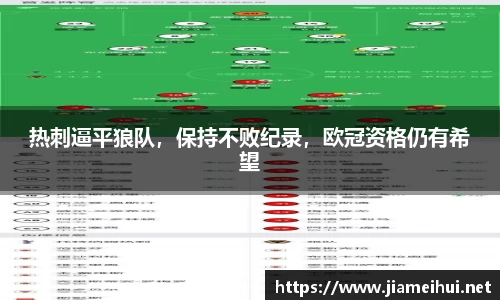 热刺逼平狼队，保持不败纪录，欧冠资格仍有希望